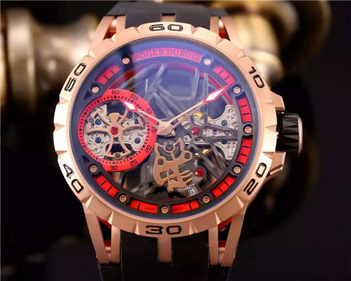 1：1 高仿 3A ROGER DUBUIS逻杰杜彼（豪爵）王者系列Excalibur Spider 镂空飞行陀飞轮腕表，-羅傑杜彼Roger Dubuis