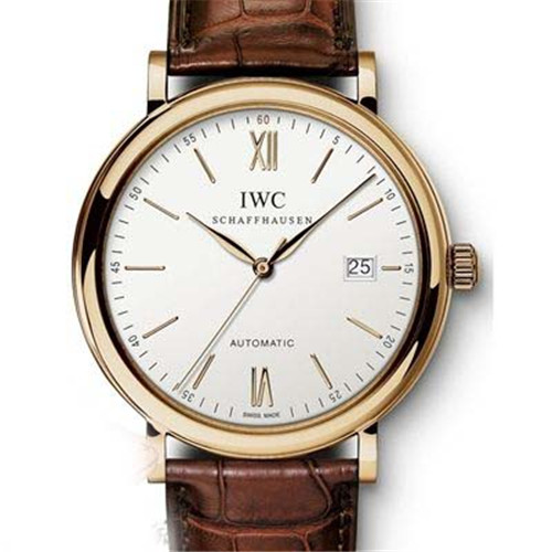 IWC 高仿 超A萬國 柏濤菲諾系列IW356504 ETA-2892自動機械机心 18K玫瑰金表盘，不掉色 商務皮带手表 MK厂V3最新升级版-万国 IWC