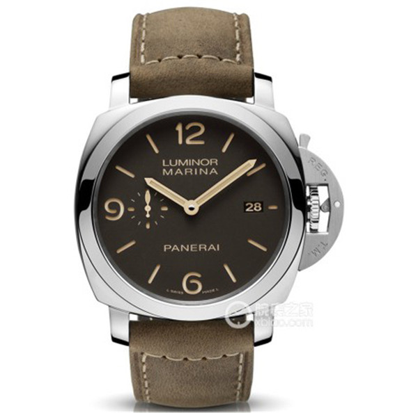 一比一沛纳海机械仿表，PANERAI LUMINOR 1950系列PAM00608腕表,自动机械机心真皮表带 noob精品手表-沛纳海PANERAI