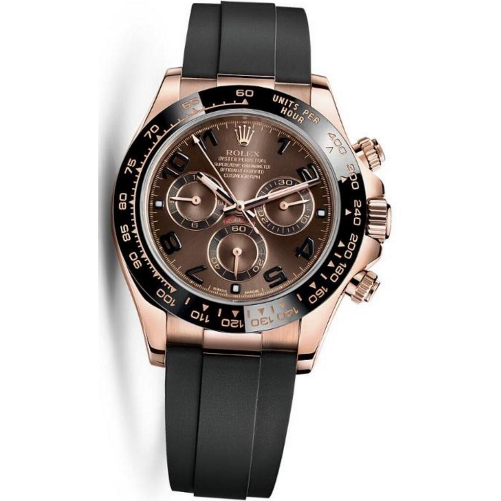 精仿勞力士橡膠表帶手表-116515LN，V7 Rolex Daytona,咖啡色朱古力迪通拿，4130高仿机心，真空等離子玫瑰金表盤不掉色，臺灣NOOB厂V8-勞力士Rolex