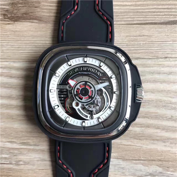 Sevenfriday七個星期五S1系列全透明男表，壹款正品拆解開模的S1表款，進口82S5全自動機械機芯。原裝一比一尺寸47mm,做工強悍,最好的亂真復刻。-SevenFriday7个星期五