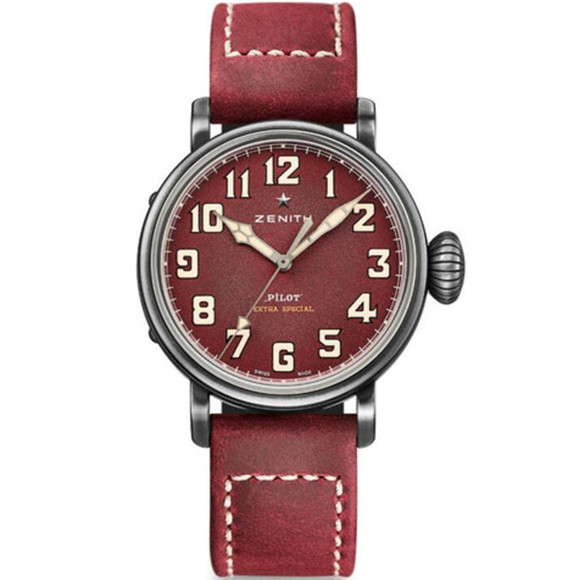 XF廠,真力時復古大飛獨特新款時計，Type 20特別款11.1940.679/94.C814腕錶，洋蔥把頭、超大夜光數字、鍋蓋藍寶石鏡面，9015機芯走時無憂-真力時Zenith
