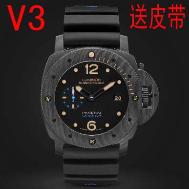 VS厂,一比一沛纳海Pam616最新V3版，速度與激情8硬漢之選！正品1：1復刻panerai真碳纖維表壳，永不掉色，正品同樣材料，P9000机械機芯,超级乱真-沛纳海PANERAI