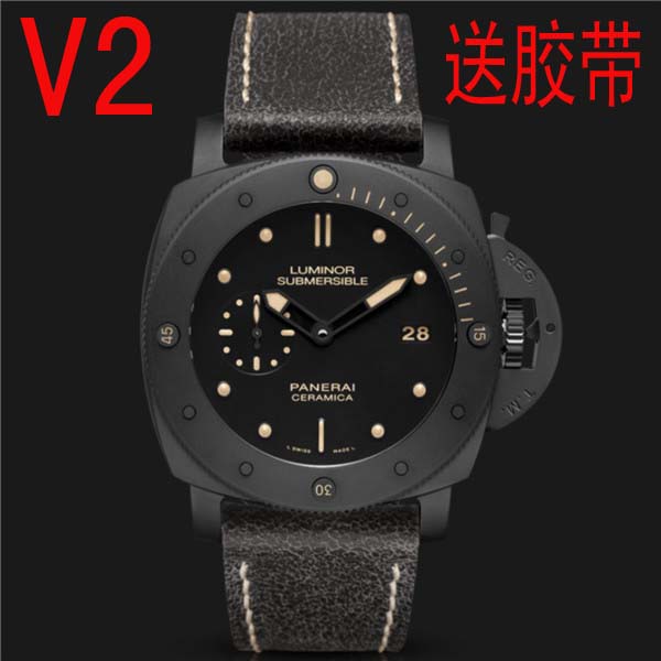 超A 1:1沛納海PANERAI PAM508,47mm全黑陶瓷大腕表，复刻瑞士機械心，机心跟走正品完全一样，外观做工正品一比一复刻，真假难分,vs厂精品-沛纳海PANERAI