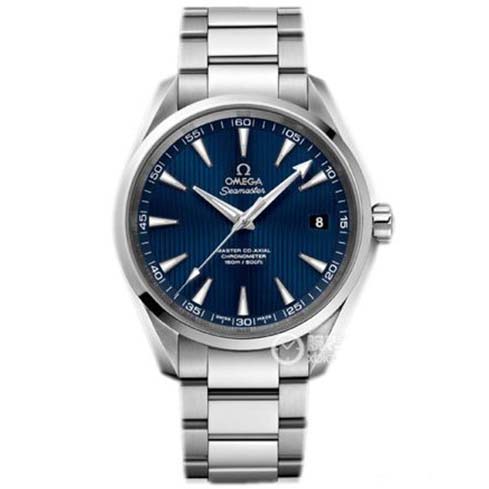 对比正品，超乱真1:1复刻歐米茄手錶，最高仿海馬SEAMASTER 150米，蓝色表面，8500自动機芯，仿真度9.8成，真假難分，VS廠商务运动男表-欧米茄 OMEGA